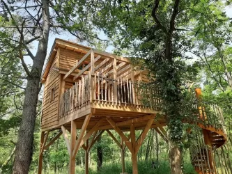 Cabane des Acacias : Cabane dans les arbres en Bourgogne